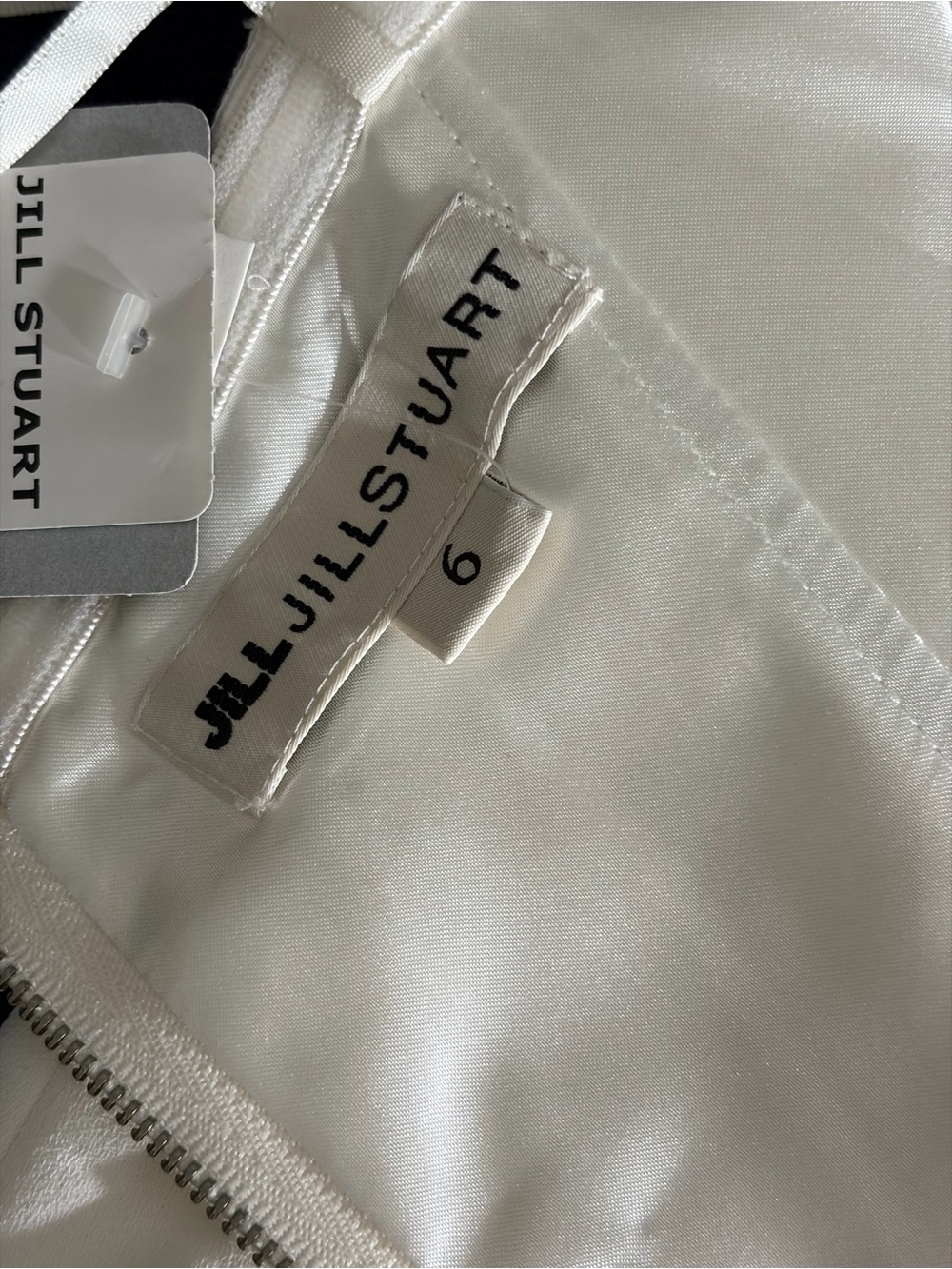 Jill Stuart Cream Satin Jacket Interior with Label